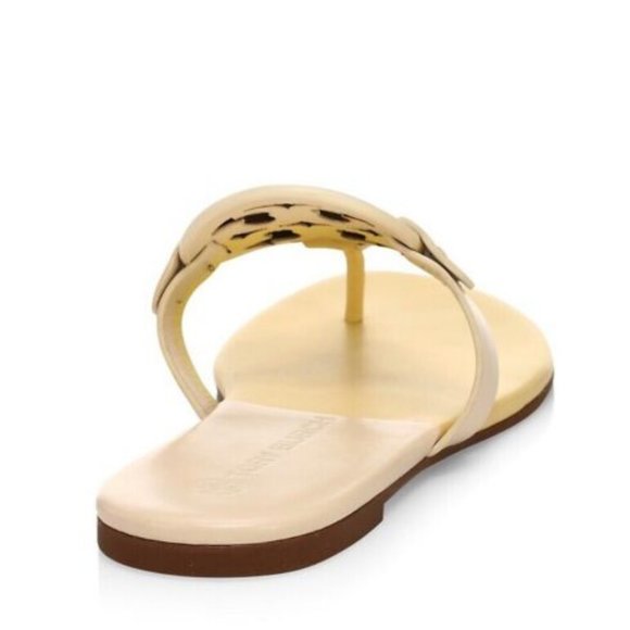 Tory Burch Soft Miller Sandals Bicolor Sweet Corn New Ivory MANY SIZES - Picture 5 of 10
